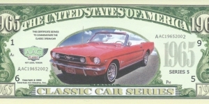 1965 - Classic Car Series - pk# NL - ACC American Art Classics - Not Legal Tender  Banknote