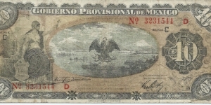 Gobierno Provisional de México, Veracruz - 10 Pesos - pk S 1107a - suffix C - 01.12.1914 Banknote