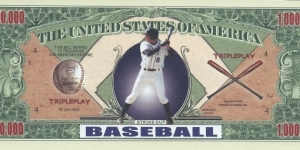 1'000'000 - Baseball - pk# NL - ACC American Art Classics - Not Legal Tender  Banknote