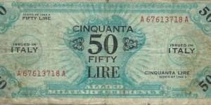 ALLIED MILITARY - 50 Lire - pk 20a Banknote