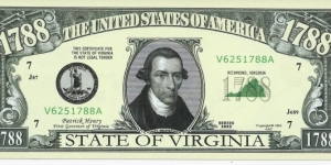 1788 - State Of Virginia - pk# NL - ACC American Art Classics - Not Legal Tender  Banknote