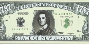 1787 - State Of New - Jersey - pk# NL - ACC American Art Classics - Not Legal Tender  Banknote