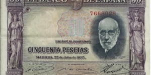 50 Pesetas - pk 88a  Banknote