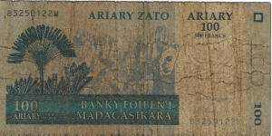 100 Ariary / 500 Francs - pk 86b Banknote