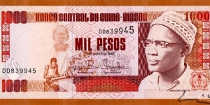 Guinea-Bissau | 
1,000 Pesos, 1993 | 

Obverse: President Luís Cabral's half brother Amílcar Lopes Cabral (