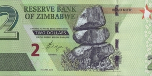 Zimbabwe 2016 2 Dollars.

Bond Note. Banknote