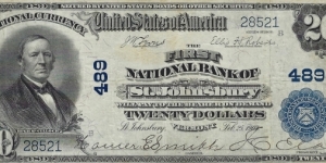USA 20 Dollars
1902 
National Currency
(The First National Bank of St. Johnsbury) Banknote