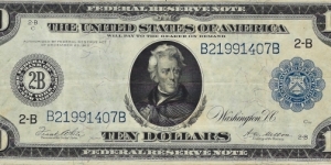USA 10 Dollars
1914
Federal Reserve Note Banknote
