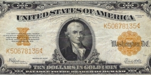 USA !0 Dollars
1922
Gold Certificate Banknote