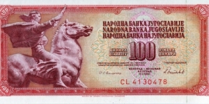 100 Dinara (Konjanik - Horseman) Banknote