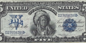 USA 5 Dollars
1899
Silver Certificate Banknote