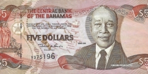 BAHAMAS 5 Dollars
2001 Banknote