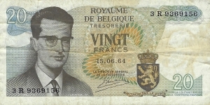 BELGIUM 20 Francs
1964 Banknote