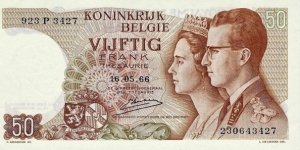 BELGIUM 50 Francs
1966 Banknote