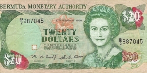 BERMUDA 20 Dollars
1996 Banknote