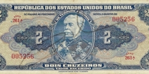 BRAZIL 2 Cruzeiros
1944 Banknote