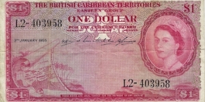 BRITISH CARIBBEAN TERRITORIES
1 Dollar
1955 Banknote