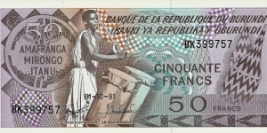 BURUNDI 50 Francs
1991 Banknote