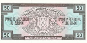 Banknote from Burundi