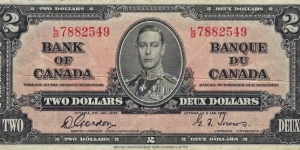 CANADA 2 Dollars
1937 Banknote