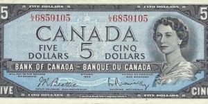 CANADA 5 Dollars
1954 Banknote
