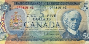 CANADA 5 Dollars
1972 Banknote