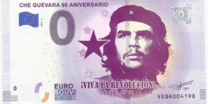 EU-Souvenir 0 Euro - Che Guevara 90th Birth Anniversary Banknote