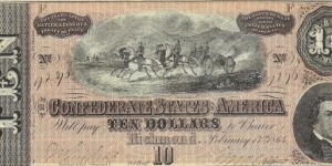 CONFEDERATE STATES
10 Dollars 1864 Banknote