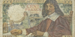FRANCE 100 Francs
1942 Banknote