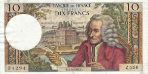FRANCE 10 Francs
1966 Banknote