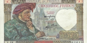 FRANCE 50 Francs
1941 Banknote