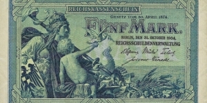 GERMAN EMPIRE
5 Mark
1904 Banknote