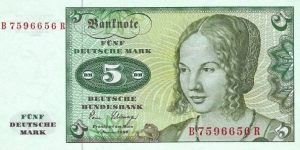 GERMANY
5 Deutsche Mark
1980 Banknote