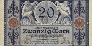 GERMAN EMPIRE
20 Mark
1915 Banknote