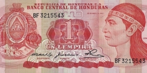 HONDURAS 1 Lempira
1980 Banknote