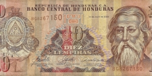 HONDURAS 10 Lempiras
2006 Banknote