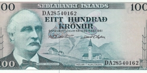 ICELAND 100 Kronur
1961 Banknote