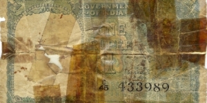 INDIA 1 Rupee
1940 Banknote