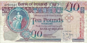 NORTHERN IRELAND
10 Pounds
1995
(Bank of Ireland) Banknote