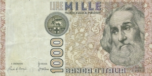 ITALY 1000 Lire
1982 Banknote