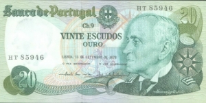 20 $ - Portuguese escudo Banknote