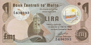 MALTA 1 Lira
1979 Banknote