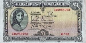 Ireland 1937 1 Pound.

King George VI was the last King of Ireland from 1936 to 1949. Banknote