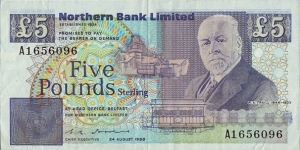 Ulster (Northern Ireland) 1988 5 Pounds. Banknote