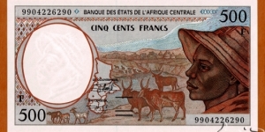 Central African Republic | 
500 Francs, 1999 | 

Obverse: Portrait of an Herdsman, Map of the Central African States, and Zebus and goats | 
Reverse: Kota mask, Antelopes, and Baobab tree (Adansonia digitata) | 
Watermark: Herdsman | Banknote