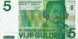 NETHERLANDS 5 Gulden
1973 Banknote