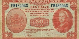 NETHERLANDS INDIES
50 Cent
1943 Banknote