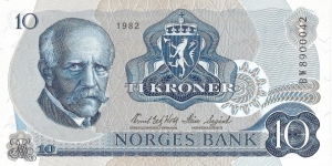 NORWAY 10 Kroner
1982 Banknote