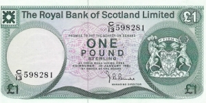 SCOTLAND 1 Pound
1981
(The Royal Bank of Scotland Ltd) Banknote