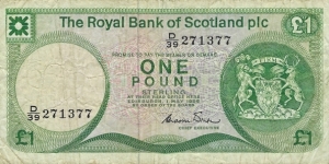 SCOTLAND 1 Pound
1986
(The Royal Bank of Scotland plc) Banknote